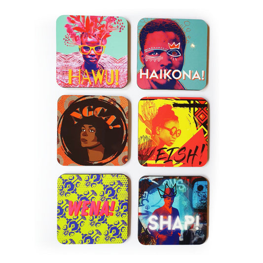 Set of 6x Magnetic Coasters - Kasi Range